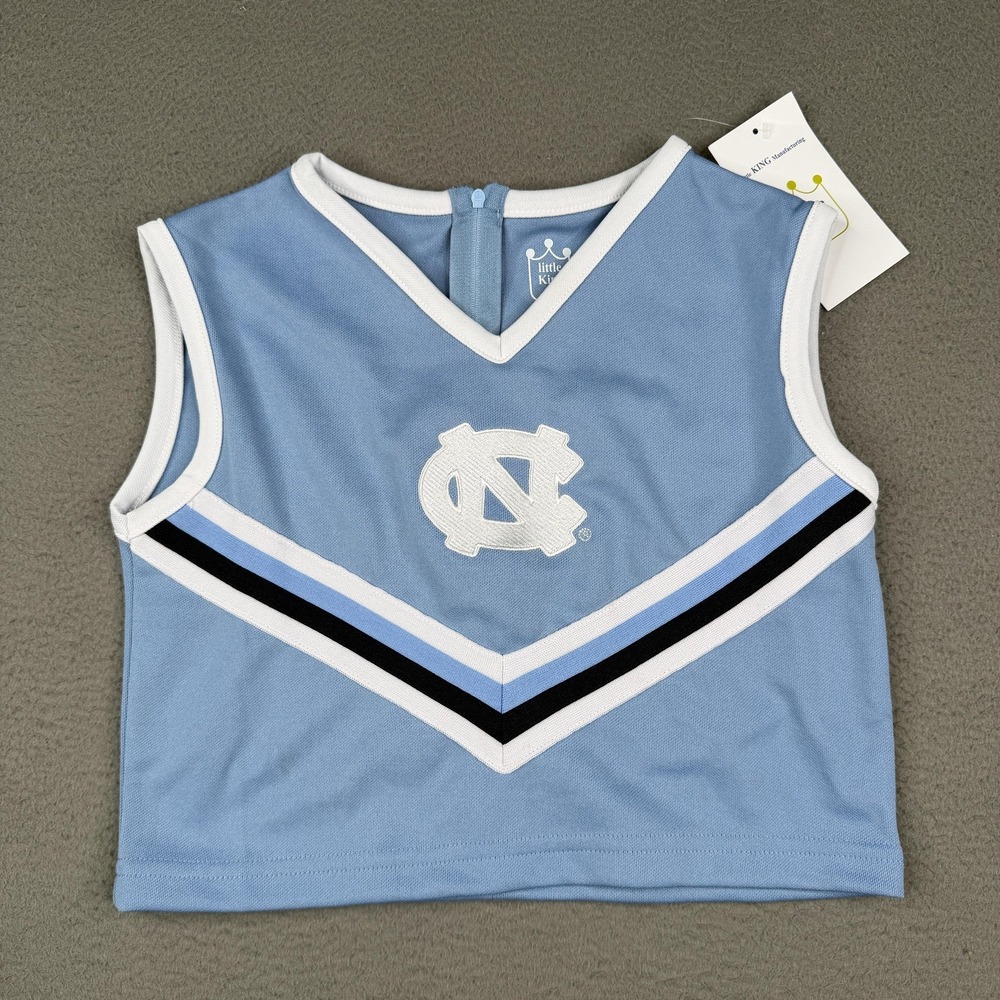 North Carolina Tar Heels Shirt Girls XS Blue NCAA cheerleader Little King Cheer